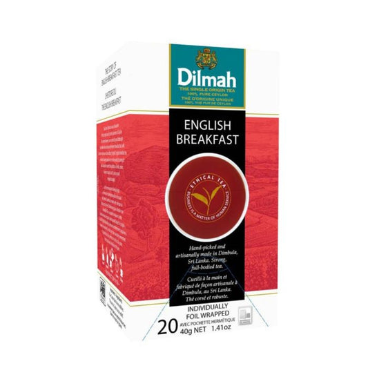 English Breakfast Tea | 20 Individually Wrapped Tea Bags | Gourmet